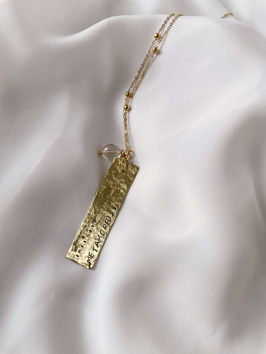 Collana con targhetta rettangolare