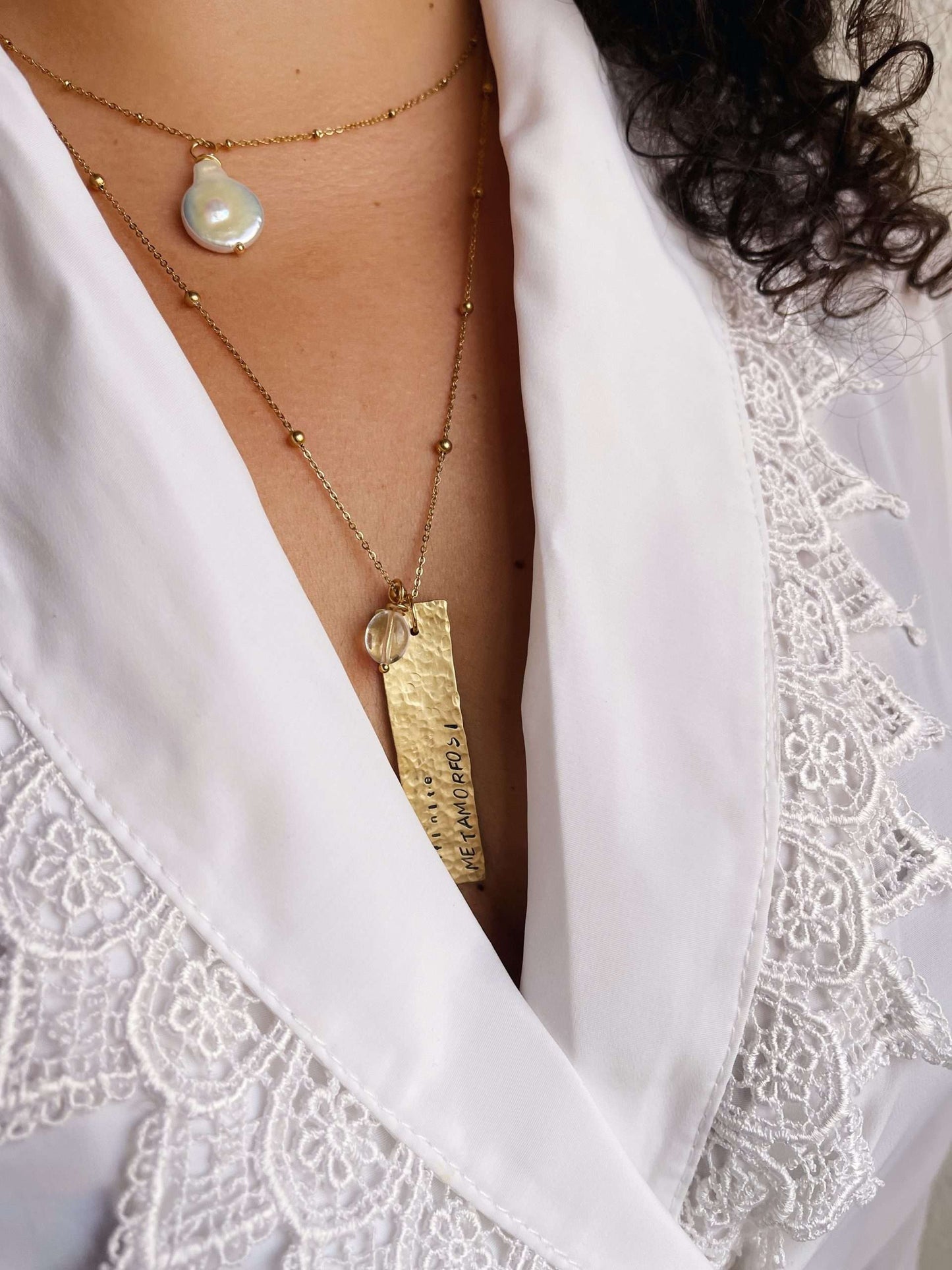 Collana con targhetta rettangolare